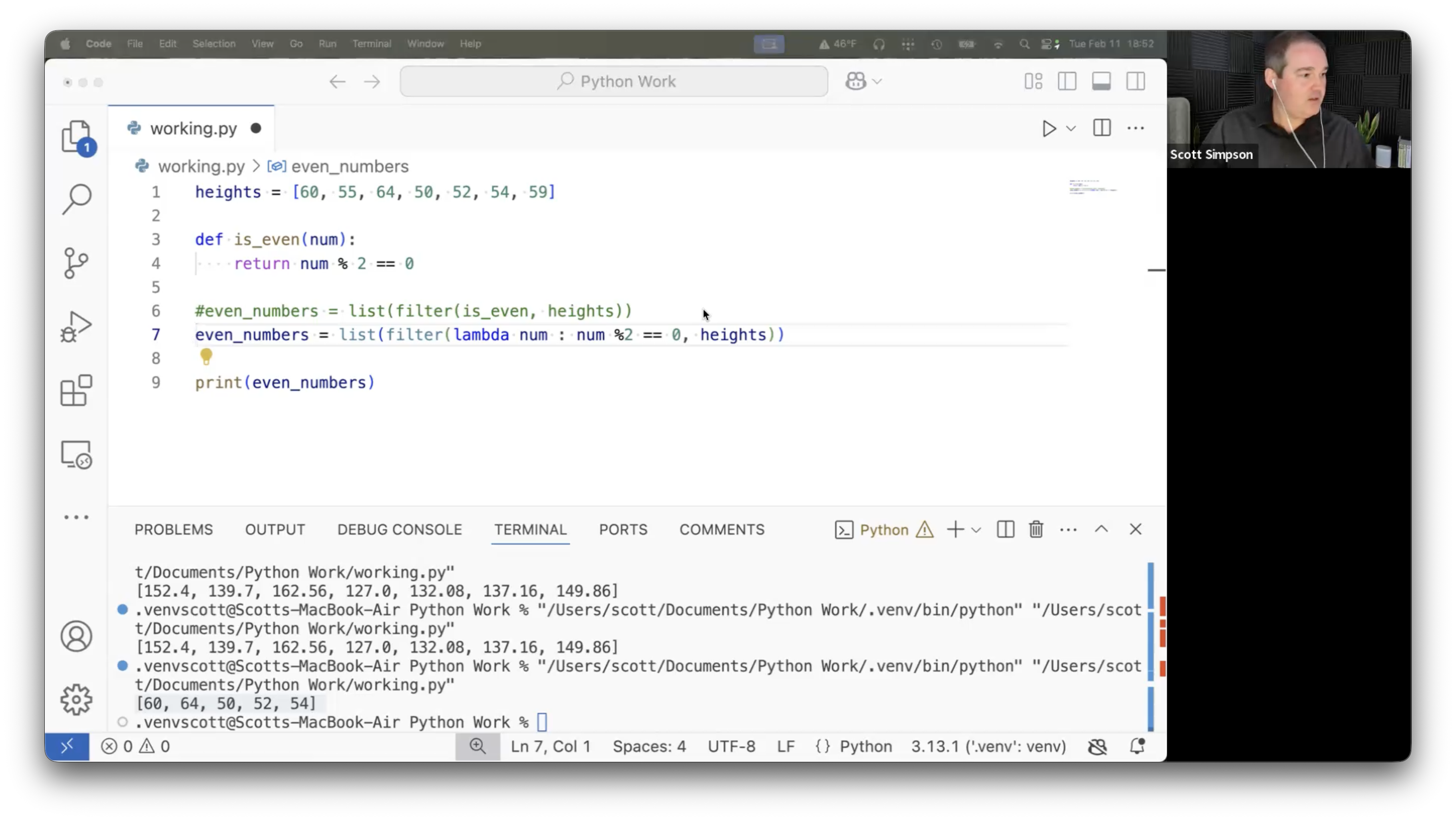 Screenshot of A Practical Introduction to Python in Zoom