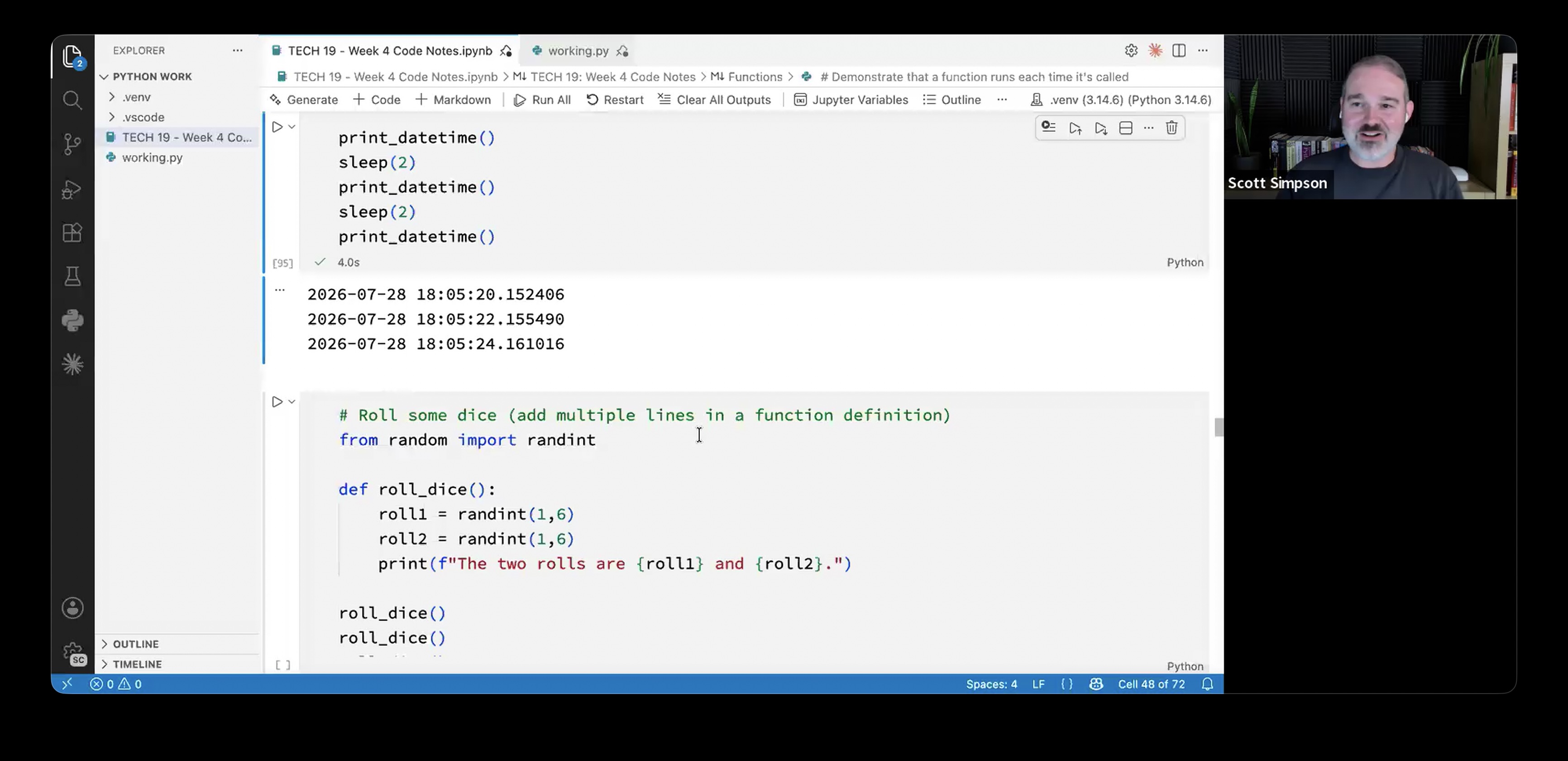 Screenshot of A Practical Introduction to Python in Zoom